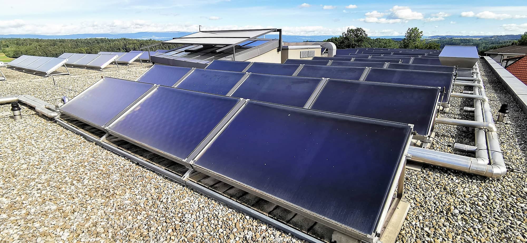 Solare Kollektorenanlage zur Heizungsunterstützung
